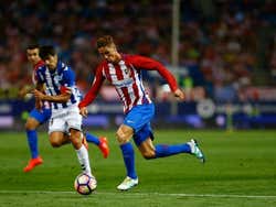 Pendant un match de football de l'Atlético de Madrid
